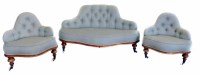 Lot 513 - Victorian mahogany three piece upholstered suite