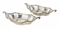 Lot 181 - Pair of Edwardian boat-shaped pierced silver dishes