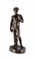 Lot 442 - A small bronze figure of David