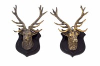 Lot 188 - A pair of Victorian silver gilt miniature stag heads