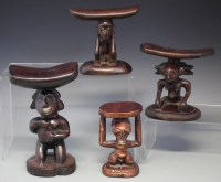 Lot 16 - Two Luba / Hemba head rests, also a Songye and