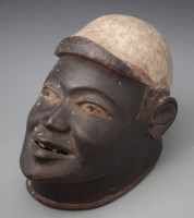 Lot 43 - Makonde helmet mask, 21cm high     All lots in