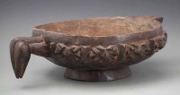 Lot 46 - Bamileke bowl, carved with a bird head and