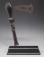 Lot 58 - Luba / Hemba ceremonial axe, wood and iron, 39cm