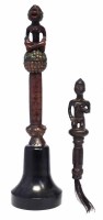 Lot 77 - Yombe figural staff or wand, also a fly whisk