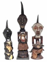 Lot 85 - Three Songye Nkisi power figures, the tallest measures 51cm high