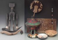 Lot 100 - Collection of African items, to include a carved