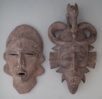 Lot 112 - Senufo mask and one other African mask bought in