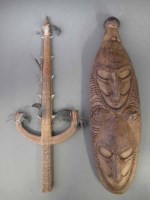 Lot 115 - Sepik river double face mask, together with a