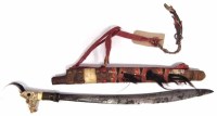 Lot 122 - Dyak Mandau bone topped ceremonial sword