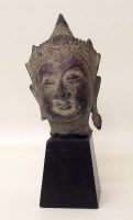Lot 127 - Bronze Buddha head, Cambodian