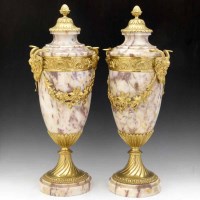 Lot 19 - Pair of marble cassolets