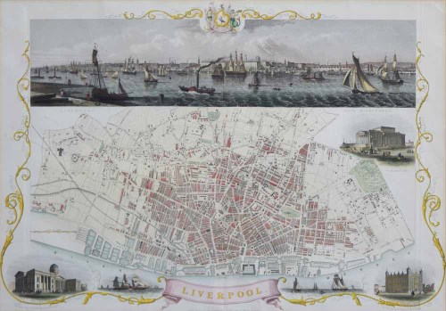 Lot 54 - Three framed plans of Liverpool (3).