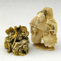Lot 142 - Ivory netsuke and another