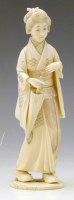 Lot 157 - Japanese ivory figure of a lady.