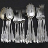 Lot 184 - Part suite of silver forks and spoons