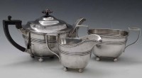 Lot 190 - Silver three piece tea set