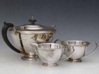 Lot 191 - Silver three-piece tea set