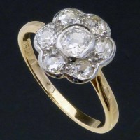 Lot 218 - Old cut diamond cluster ring of seven stones