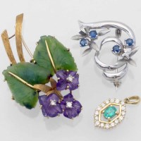 Lot 248 - Two brooches and a pendant (3).