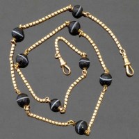 Lot 268 - Unmarked chain with banded agate beads
