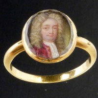 Lot 274 - Miniature portrait ring of 18th cent gentleman