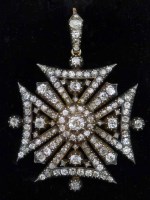 Lot 279 - Pattee form diamond Maltese cross, circa 1840, in