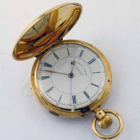 Lot 288 - 18ct gold Hunter pocket watch.