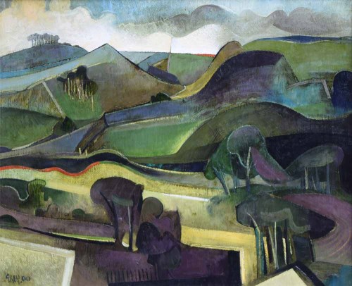 317 - Geoffrey Key, Wooded Valley, oil.