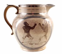 Lot 100 - Pearlware Boxing jug circa 1812