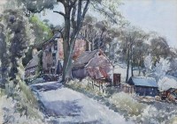 Lot 365 - Reginald Haggar, Rural lane, watercolour.