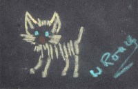 Lot 373 - William Roache, Cat, pastel.