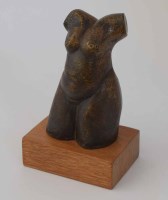 Lot 386 - Geoffrey Key, Female torso, bronze sculpture.