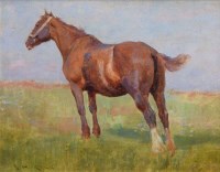 Lot 394 - E.H. Rigg, Study of a horse, oil.