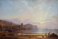 Lot 398 - George F. Buchanan, Coastal scene at sunset, oil.