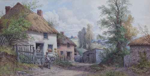 Lot 420 - Tom Rowden, A Sussex Village, watercolour.