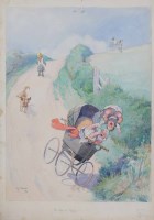 Lot 433 - G.L. Stampa, The Age of Speed, watercolour.