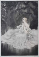 Lot 440 - Louis Icart, Les Lys, signed etching with aquatint.