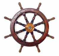 Lot 453 - Teak ships wheel
