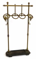 Lot 469 - Edwardian Arts & Crafts brass umbrella stand.