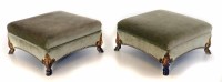 Lot 476 - A pair of early 19th century regency style footstools