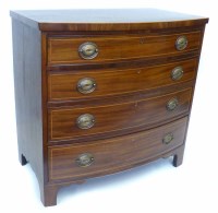 Lot 481 - 19th century mahogany bow front chest of drawers