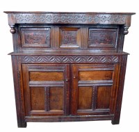 Lot 495 - Early 18th century court cupboard