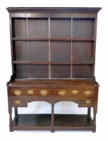 Lot 497 - 18th century oak dresser