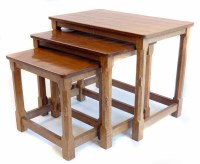 Lot 515 - Nest of three Mouseman tables