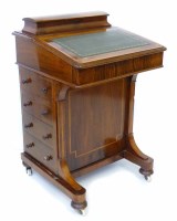 Lot 525 - Mid 19th century walnut davenport