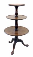 Lot 503 - George III mahogany three tier dumb waiter