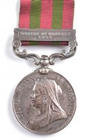 Lot 34 - India Medal with Relief of Chitral 1895 clasp.
