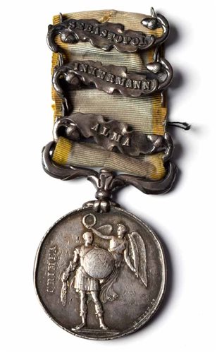 Lot 36 - Crimea Medal with three clasps.