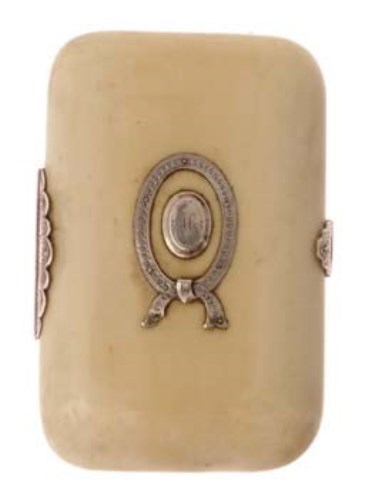 Lot 3 - Silver mounted ivory card case.